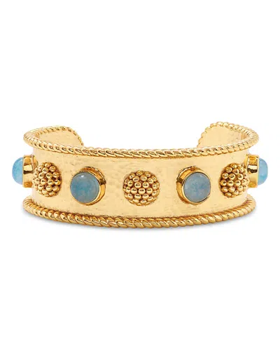 Capucine De Wulf Berry & Jade Cuff Bracelet In 18k Gold Plated In Gold/ocean Jade