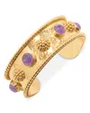 Capucine De Wulf Berry & Jade Cuff Bracelet In 18k Gold Plated In Gold/violet Jade