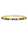 Capucine De Wulf Berry Blue Labradorite Petite Hinged Bangle Bracelet In Blue/gold