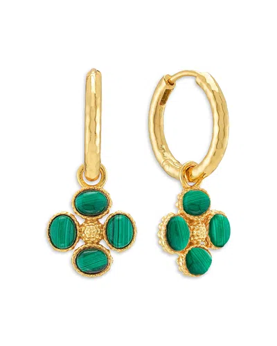 Capucine De Wulf Berry Clover Mother Of Pearl Hoop Earrings In Gold