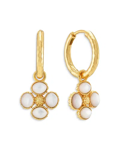 Capucine De Wulf Berry Clover Mother Of Pearl Hoop Earrings In White