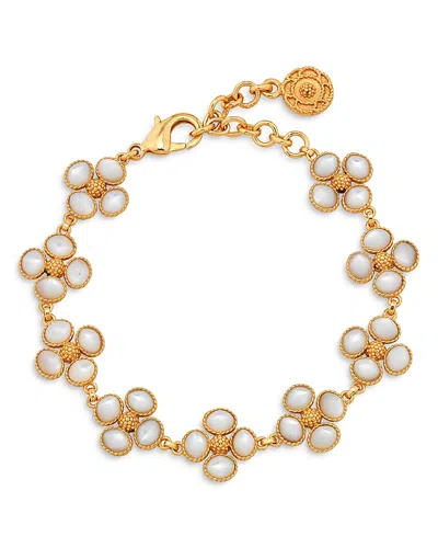 Capucine De Wulf Berry Clover Mother Of Pearl Link Bracelet In Gold