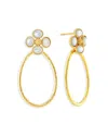 Capucine De Wulf Berry Clover Teardrop Earrings In Pearl Whit