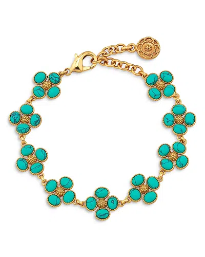 Capucine De Wulf Berry Clover Turquoise Link Bracelet In Blue