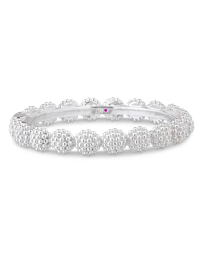 Capucine De Wulf Berry Eternity Hinged Bangle Bracelet In Silver