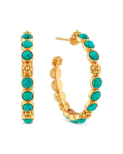 Capucine De Wulf Berry Gem Medium Hoop Earrings In Blue