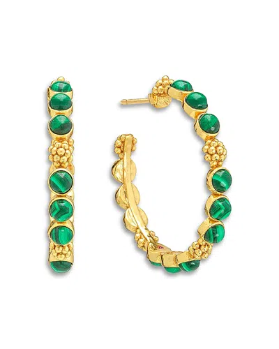 Capucine De Wulf Berry Gem Medium Hoop Earrings In Green
