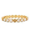 Capucine De Wulf Berry Mother Of Pearl Hinged Bangle Bracelet In White/gold