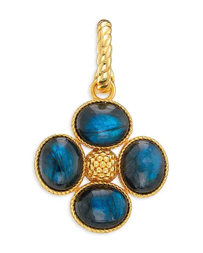 Capucine De Wulf Blue Labradorite Berry Clover Double Sided Pendant In Multi