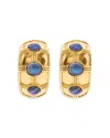 Capucine De Wulf Bold Labradorite Hoop Earrings In 18k Gold Plated In Blue/gold