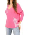 Capucine De Wulf Chiara Pullover Ribbed Knit Sweater In Rose In Pink