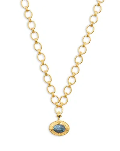 Capucine De Wulf Cleopatra Blue Labradorite Pendant Necklace, 16 In Gold