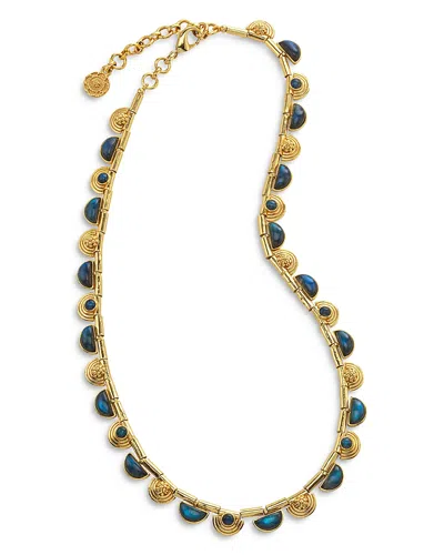 Capucine De Wulf Cleopatra Blue Labradorite Riviere Collar Necklace, 17-19 In Blue/gold