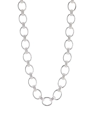 Capucine De Wulf Cleopatra Grande Hammered Link Necklace, 18 In White