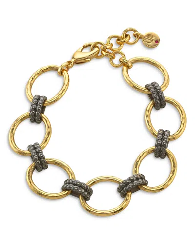 Capucine De Wulf Cleopatra Hammered Grande Link Bracelet In Gold