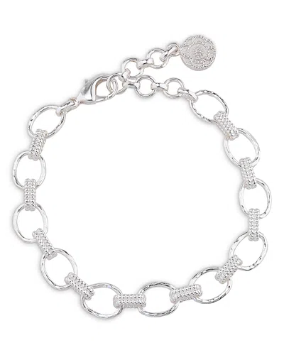 Capucine De Wulf Cleopatra Hammered Small Link Bracelet In Silver