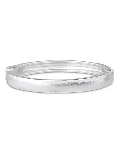 Capucine De Wulf Cleopatra Oval Hammered Bangle Bracelet In Silver