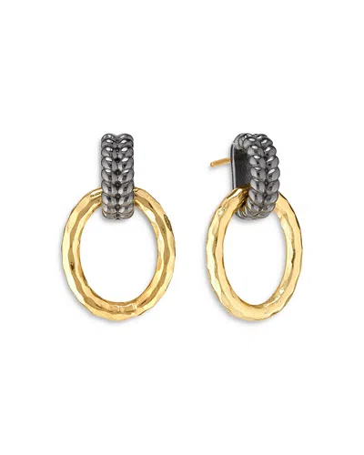 Capucine De Wulf Cleopatra Regal Link Drop Earrings In Gold/black
