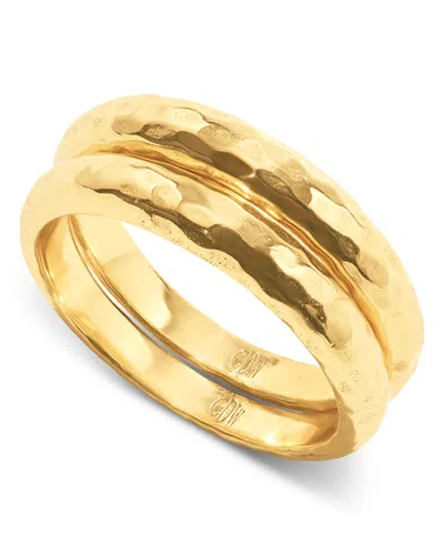 Capucine De Wulf Cleopatra Slice Stacking Rings In 18k Gold Plated, Set Of 2