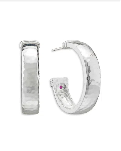 Capucine De Wulf Cleopatra Textured Medium Hoop Earrings In Metallic
