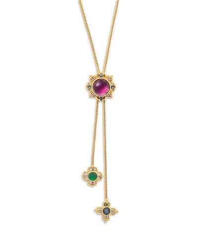 Capucine De Wulf Contessa Multi Gemstone Adjustable Lariat Necklace, 24 In Yellow