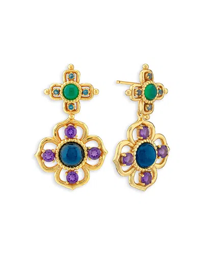 Capucine De Wulf Contessa Multi Gemstone Jacket Earrings In Yellow