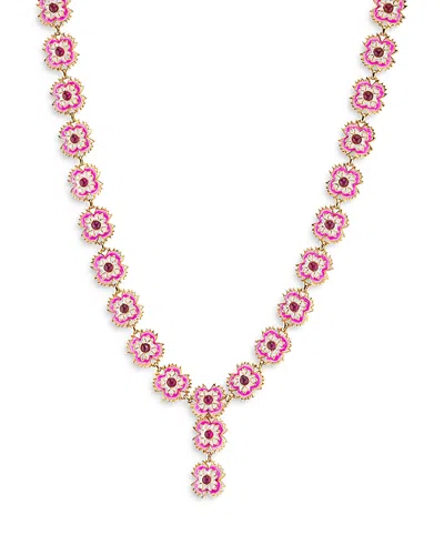 Capucine De Wulf Dianthus Enamel And Pink Jade Necklace, 16-18