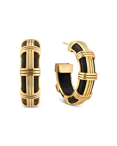 Capucine De Wulf Gaia Ebony Hoop Earrings In 18k Gold Plated In Black/gold