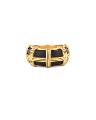 Capucine De Wulf Gaia Wood Band Ring In Yellow