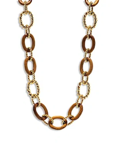 Capucine De Wulf Goddess Teak Link Necklace, 20 In Brown