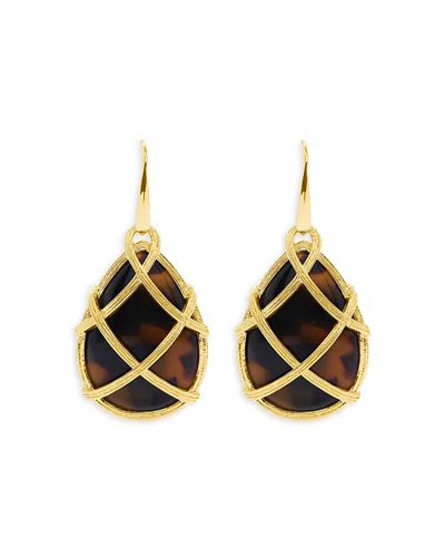 Capucine De Wulf Goddess Tortoise Drop Earrings In Brown/gold