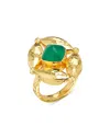 Capucine De Wulf Green Onyx Mystic Eye Ring In Multi