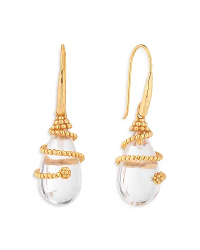 Capucine De Wulf Lily Wrapped Quartz Drop Earrings In Gold