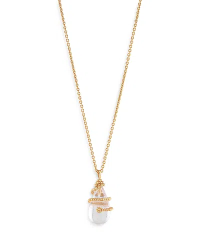 Capucine De Wulf Lily Wrapped Quartz Pendant Necklace, 16-18 In Gold