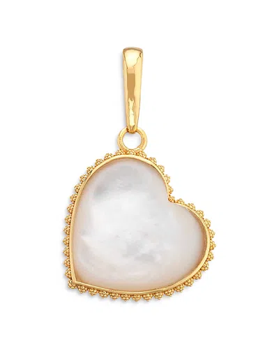 Capucine De Wulf Love Mother Of Pearl Heart Charm In Gold