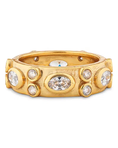 Capucine De Wulf Maharani Cubic Zirconia Band Ring In Transparent