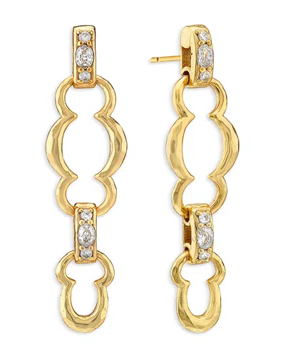 Capucine De Wulf Maharani Cubic Zirconia Grande Double Drop Earrings In Yellow