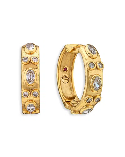 Capucine De Wulf Maharani Cubic Zirconia Huggie Hoop Earrings In Transparent