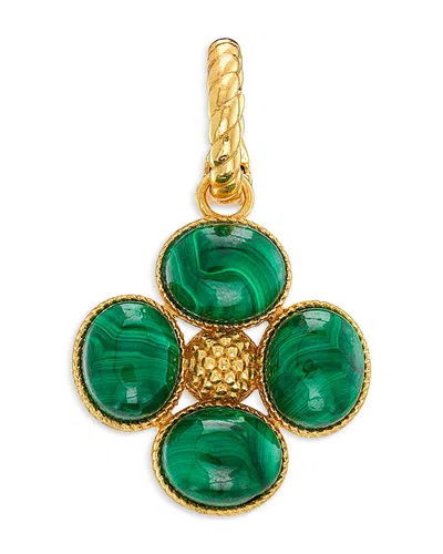 Capucine De Wulf Malachite Berry Clover Double Sided Pendant In Multi