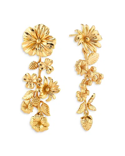 Capucine De Wulf Meadow Bouquet Mismatch Linear Drop Earrings In Gold
