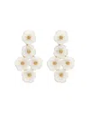 Capucine De Wulf Mermaid Garden Mother Of Pearl Floral Drop Earrings In White/gold
