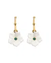 Capucine De Wulf Mermaid Garden Mother Of Pearl Flower Charm Drop Earrings In White