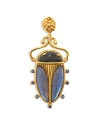 Capucine De Wulf Scarab Labradorite & Agate Pendant In 18k Gold Plated In Blue/gold