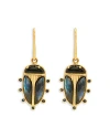 Capucine De Wulf Scarab Petite Labradorite & Onyx Drop Earrings In Multi