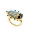 Capucine De Wulf Scarab Ring In Black Agat