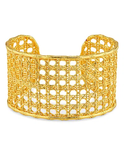 Capucine De Wulf Veranda Caning Cuff Bracelet In 18k Gold Plated