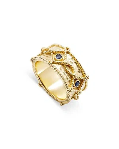 Capucine De Wulf Victoria Labradorite Band Ring In Blue/gold