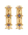 Capucine De Wulf Victoria Labradorite Hoop Earrings In 18k Gold Plated In Blue/gold