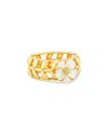 Capucine De Wulf Villandry Mother Of Pearl Flower Ring In 18k Gold Plated In Gold
