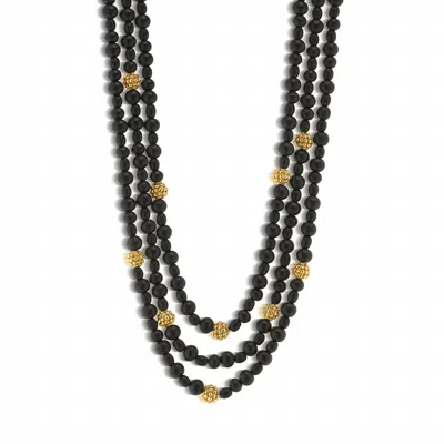 Capucine De Wulf Women's Berry Triple Strand Necklace In Ebony In Black